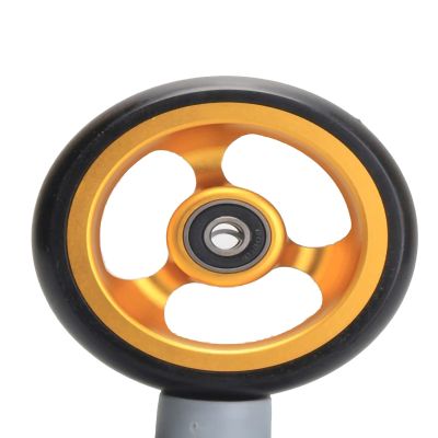 1 pcs Wheelchair Front Wheels 4 inch, Wheelchair Caster, Aluminum Rim, Wheelchair Front Wheels Replacement, Solid Tyre for Wheel Wheelchairs (Color : Yellow, Size : /12cm/5in)
