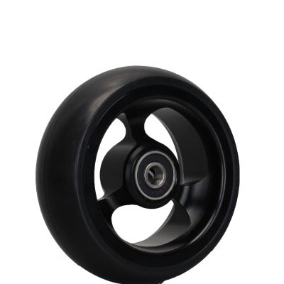 1 pcs Wheelchair Front Wheels 4 inch, Wheelchair Caster, Aluminum Rim, Wheelchair Front Wheels Replacement, Solid Tyre for Wheel Wheelchairs (Color : Black, Size : /12cm/5in)