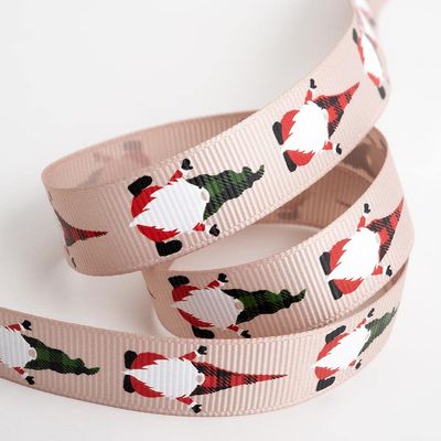 Italian Options Nordic Santa Christmas Ribbon 16mm x 5m Taupe