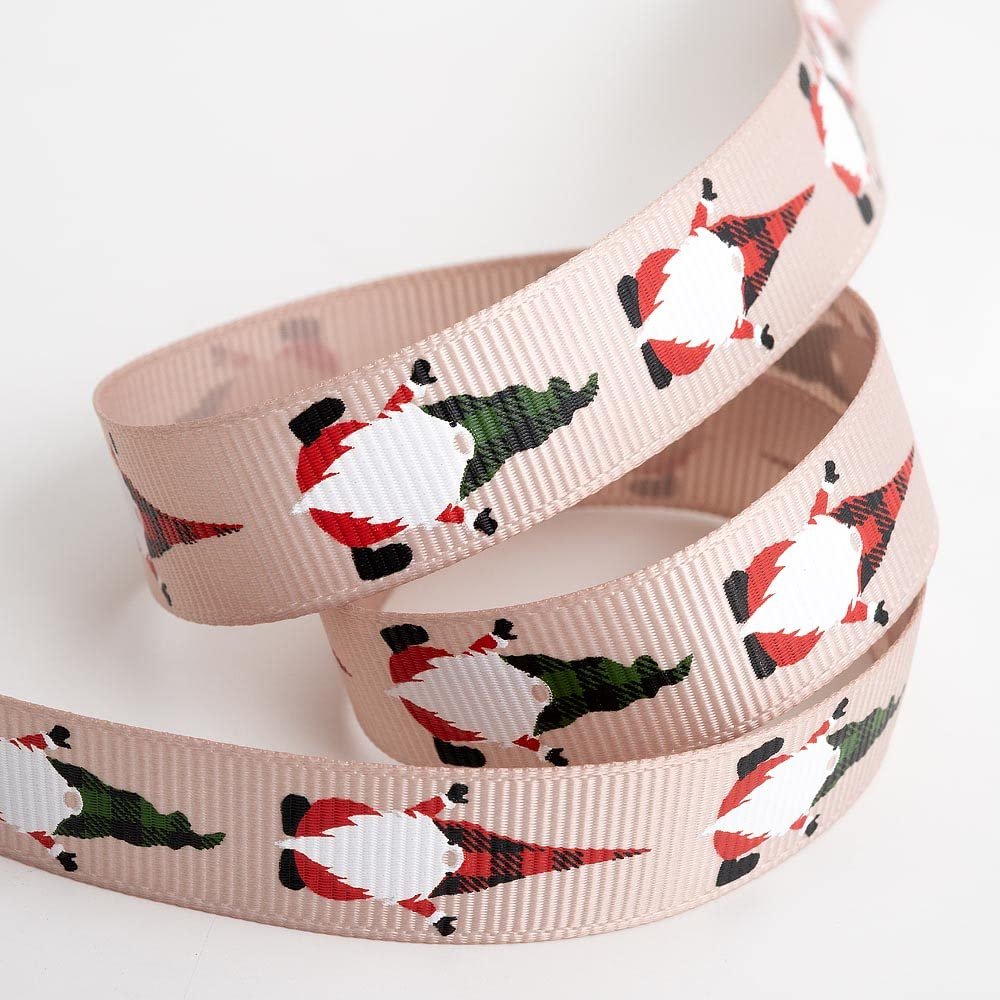 Italian Options Nordic Santa Christmas Ribbon 16mm x 5m Taupe