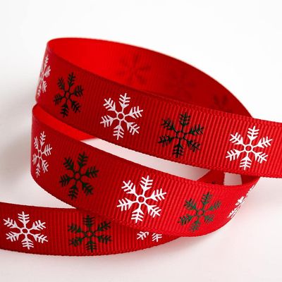 Italian Options Snowflake Christmas Ribbon 16mm x 5m Red