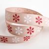 Italian Options Snowflake Christmas Ribbon 16mm x 5m Taupe view 1