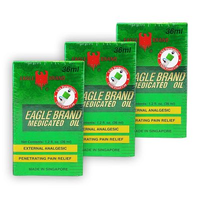 Eagle Brand Medicated Green Oil 36mL 1.2 fl oz Large Pack of 3