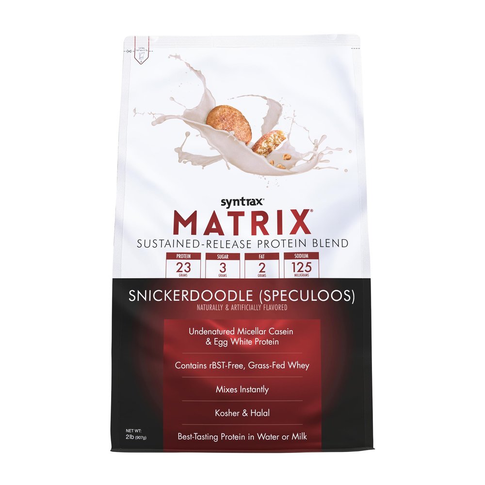 Syntrax Nutrition Matrix - Sustained-Release Protein Blend, Snickerdoodle 2 lbs. Real Cookie Pieces