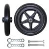 2 Pieces Wheelchair Caster Wheels, 7inch 8inch Wheelchair Wheels (5/16" Bearing/Axle) Easy To Scroll 2-3/8" (60 Mm) Hub Width- Easy To Install, Solid With Polyurethane Rubber Tire - With Wrench view 1
