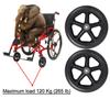 2 Pieces Wheelchair Caster Wheels, 7inch 8inch Wheelchair Wheels (5/16" Bearing/Axle) Easy To Scroll 2-3/8" (60 Mm) Hub Width- Easy To Install, Solid With Polyurethane Rubber Tire - With Wrench view 3