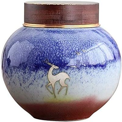 Cremation Urn Pet urn urns for Ashes Pet Cremation Urn for Ashes Funeral Urn for Adult Pet Ashes,Human Medium and Large Memorial Urns,Handmade Ceramics Keepsake WEWYQSJXBXF-211105(Color:B)