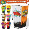 Containlol 24 Pcs Hero Party Favors Popcorn Boxes Hero Theme Snack Treat Box City Candy Cookie Container for Movie Cinema Theme Birthday Party Baby Shower Favor Supplies view 2
