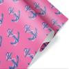 Pink Blue Anchor Wrapping Paper Premium Gift Wrap Party Decoration (12 foot x 30 inch roll) view 1