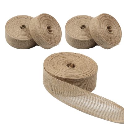 Jute Burlap Craft Ribbon, Natural Hessian Arts Band for Gift Bouquet Wrapping DIY Crafts Wedding Party Presents Gifts Decoration(3cm x 50M)