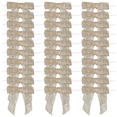 7Rainbows 30pcs Boutique 2.5" Burlap Ribbon Bows Craft Twist Tie Bows for Tying Up Packages Gift Wrapping Christmas Tree