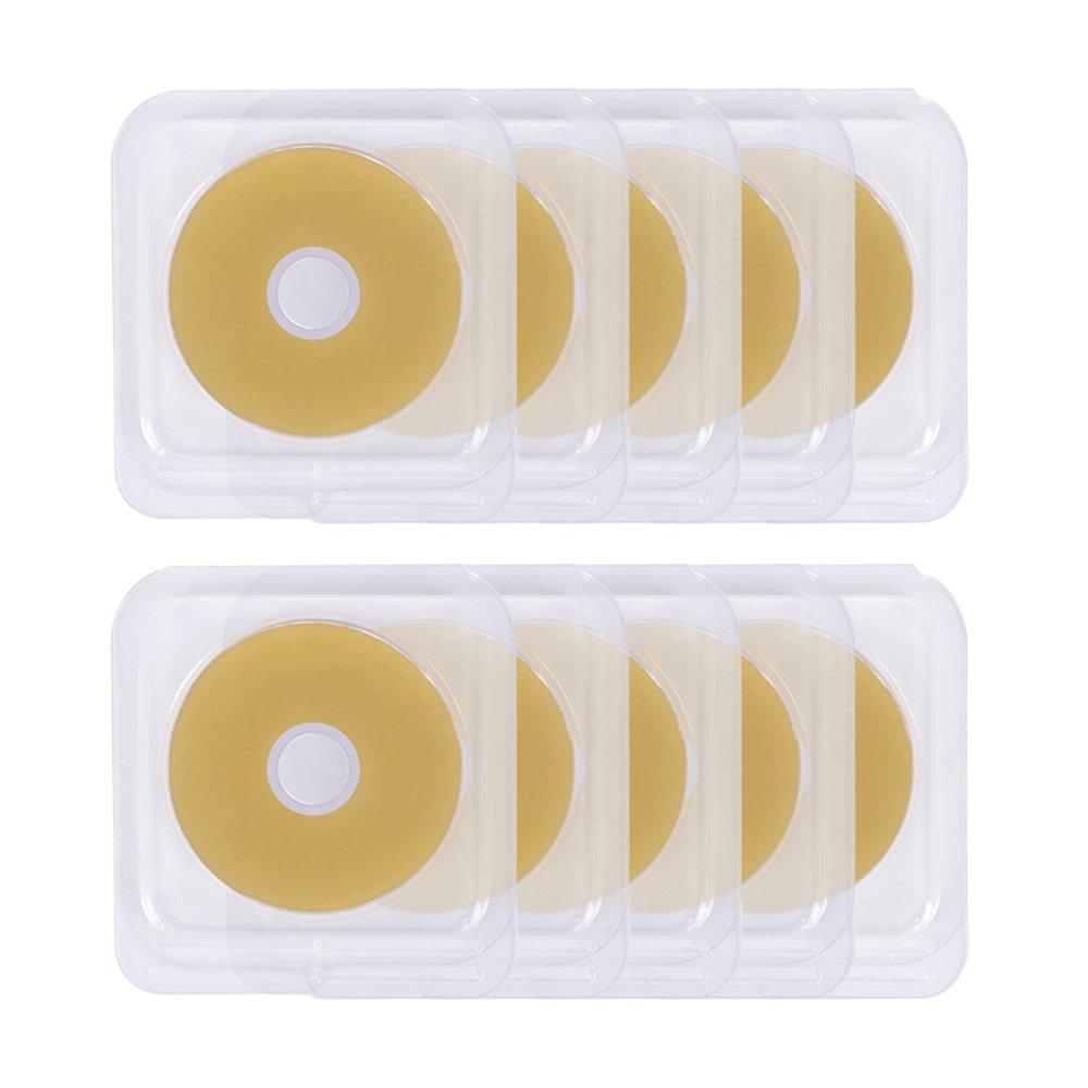 10PCS Ostomy Barrier Rings,Sting Free Moldable Ostomy Rings,Hydrocolloid Skin Extender Rings for colostomy Bags