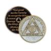 6 Year Sobriety Coin | Glitter Triplate AA Chip Recovery Anniversary Token (Silver) view 1
