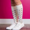 Rejuva Womens Heart Pattern Knee High 15-20 mmHg Graduated Compression Socks view 4