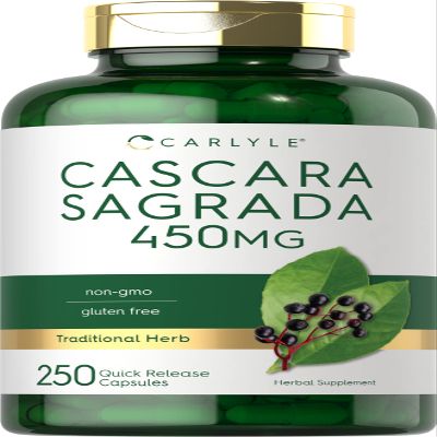 Carlyle Cascara Sagrada Capsules | 450 mg | 250 Count | Herbal Supplement | Non-GMO, Gluten Free