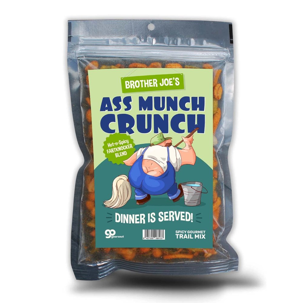 Ass Munch Crunch Trail Mix - Snack Gift for Spice Lovers Spicy Fartknocker Blend Crunchy Snacks for Teens and Adults Resealable Bag Made in the USA