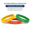 BAUMA AUTO Medical Alert ID Bracelets Personalized Engraving Waterproof Emergency Bracelets Various Color Silicone Wristbands for Men Women (Light Green) view 2
