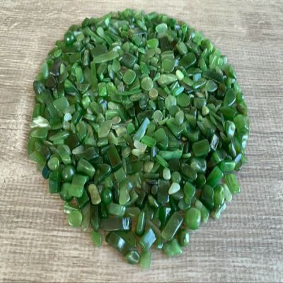 1/2 Lb Grade A++ Nephrite Jade Semi Tumbled Gemstone Chips 5-15 m - Natural Raw Stones Crystal for Tumbling, Cabbing, Fountain Rocks, Decoration, Wire Wrapping, Jewelry Making Supplies