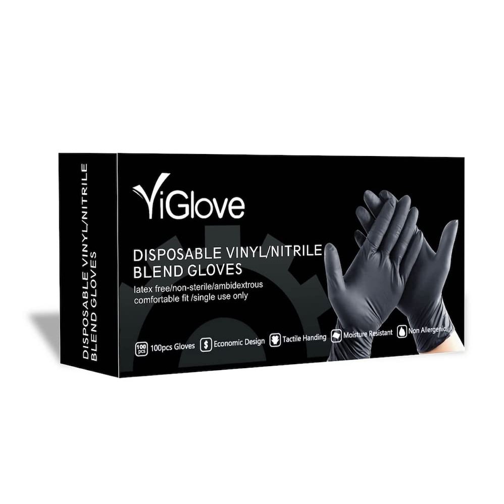 1 Case of 1000 Black Nitrile Gloves (Small)