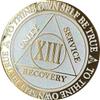 13 Year AA Medallion Reflex White Glitter Gold Plated Color Chip view 3