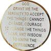 10 Year AA Medallion Reflex White Glitter Gold Plated Color Chip view 2
