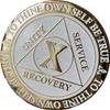 10 Year AA Medallion Reflex White Glitter Gold Plated Color Chip view 3