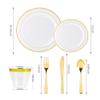 144-Piece Disposable Tableware Set Plastic Plate Plastic Cup Tableware Set,A view 4