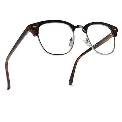 2SeeLife Premium Half Rim Reading Glasses Women & Men - Fits all Face Shapes, Metal & Sturdy Readers, Spring Hinges, Brown Tortoise, +1.25
