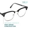2SeeLife Premium Half Rim Reading Glasses Women & Men - Fits all Face Shapes, Metal & Sturdy Readers, Spring Hinges, Matte Black, +3.00 view 2