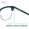 2SeeLife Premium Half Rim Reading Glasses Women & Men - Fits all Face Shapes, Metal & Sturdy Readers, Spring Hinges, Blue, +2.00 view 4