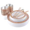 144-Piece Disposable Tableware Set Plastic Plate Plastic Cup Tableware Set,B view 1