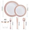 144-Piece Disposable Tableware Set Plastic Plate Plastic Cup Tableware Set,B view 3