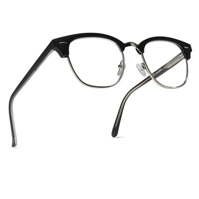 2SeeLife Premium Half Rim Reading Glasses Women & Men - Fits all Face Shapes, Metal & Sturdy Readers, Spring Hinges, Matte Black, +2.25