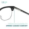 2SeeLife Premium Half Rim Reading Glasses Women & Men - Fits all Face Shapes, Metal & Sturdy Readers, Spring Hinges, Matte Black, +2.25 view 4