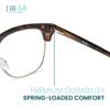 2SeeLife Premium Half Rim Reading Glasses Women & Men - Fits all Face Shapes, Metal & Sturdy Readers, Spring Hinges, Brown Tortoise, +2.50 view 4