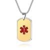 LiFashion LF Mens Stainless Steel Personalized Name ICE Medical Alert Necklaces Black Medical Emergency Dog Tag Pendant Heart Alert Jewelry Monitoring Systems,Free Engraving Customized view 1
