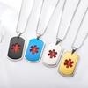 LiFashion LF Mens Stainless Steel Personalized Name ICE Medical Alert Necklaces Black Medical Emergency Dog Tag Pendant Heart Alert Jewelry Monitoring Systems,Free Engraving Customized view 2