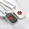 LiFashion LF Mens Stainless Steel Personalized Name ICE Medical Alert Necklaces Black Medical Emergency Dog Tag Pendant Heart Alert Jewelry Monitoring Systems,Free Engraving Customized view 4