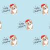 Cute Santa Hat Corgi Blue Christmas Wrapping Paper Premium Gift Wrap (One 20 inch x 30 inch sheet) view 2