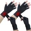 2 Pairs Copper Arthritis Gloves for Women Men, Fingerless Compression Gloves Relieve Hand Pain, Typing Gloves for Arthritis, Carpal Tunnel, Tendonitis, RSI with Adjustable Wrist Strap (Large/X-Large) view 1