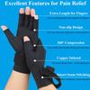 2 Pairs Copper Arthritis Gloves for Women Men, Fingerless Compression Gloves Relieve Hand Pain, Typing Gloves for Arthritis, Carpal Tunnel, Tendonitis, RSI with Adjustable Wrist Strap (Large/X-Large) view 2
