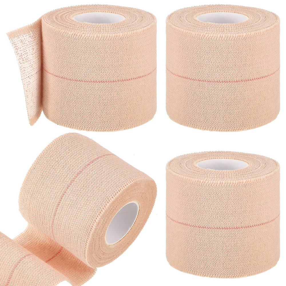 4 Rolls Elastic Tape Adhesive Elastic Tape Self Adhesive Bandage Wrap Flexible Stretch Bandages for Sports Ankle, Knee and Wrist Animal Pets, 5 Yard