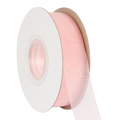 AVANAVA 1 Inch Wide Sheer Organza Ribbon Multi-Colors for Gift Wrapping Bouquet Wedding Decoration Floral Arrangement - 50 Yards (Pink)