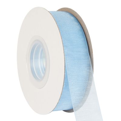 AVANAVA 1 Inch Wide Sheer Organza Ribbon Multi-Colors for Gift Wrapping Bouquet Wedding Decoration Floral Arrangement - 50 Yards (Copen)