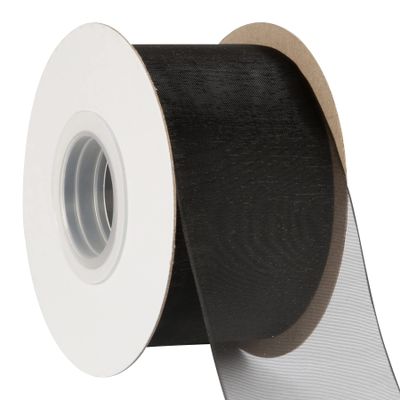AVANAVA 2 Inch Wide Sheer Organza Ribbon Multi-Colors for Gift Wrapping Bouquet Wedding Decoration Floral Arrangement - 50 Yards (Black)