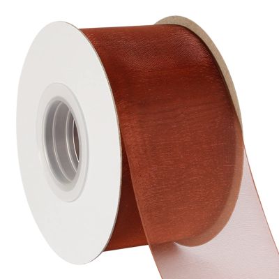 AVANAVA 2 Inch Wide Sheer Organza Ribbon Multi-Colors for Gift Wrapping Bouquet Wedding Decoration Floral Arrangement - 50 Yards (Cappuccino)