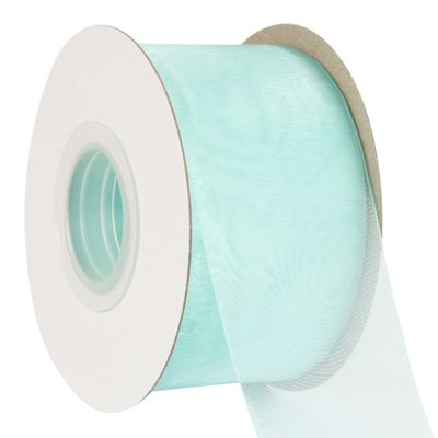 AVANAVA 2 Inch Wide Sheer Organza Ribbon Multi-Colors for Gift Wrapping Bouquet Wedding Decoration Floral Arrangement - 50 Yards (Aqua)