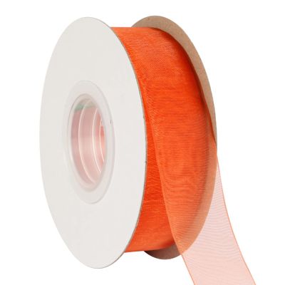 AVANAVA 1 Inch Wide Sheer Organza Ribbon Multi-Colors for Gift Wrapping Bouquet Wedding Decoration Floral Arrangement - 50 Yards (Torrid Orange)