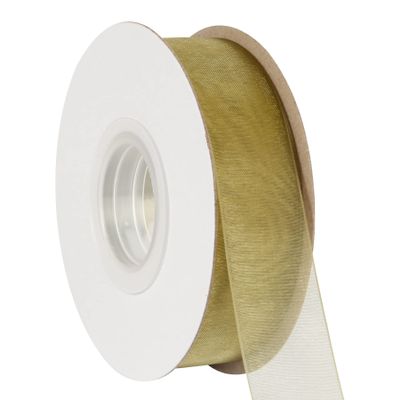AVANAVA 1 Inch Wide Sheer Organza Ribbon Multi-Colors for Gift Wrapping Bouquet Wedding Decoration Floral Arrangement - 50 Yards (Moss)