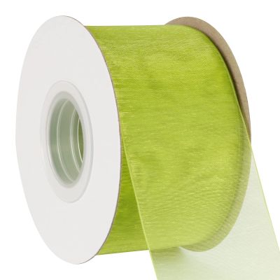 AVANAVA 2 Inch Wide Sheer Organza Ribbon Multi-Colors for Gift Wrapping Bouquet Wedding Decoration Floral Arrangement - 50 Yards (Apple Green)